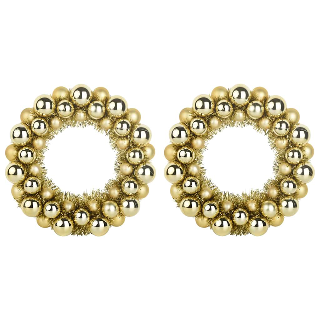 Corone di Palline di Natale 2 pcs Oro 33 x 33 x 7 cm | homemem39