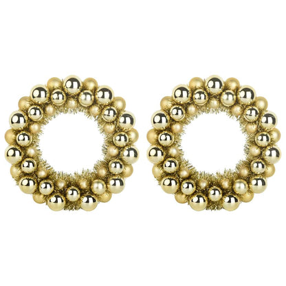Corone di Palline di Natale 2 pcs Oro 33 x 33 x 7 cm | homemem39