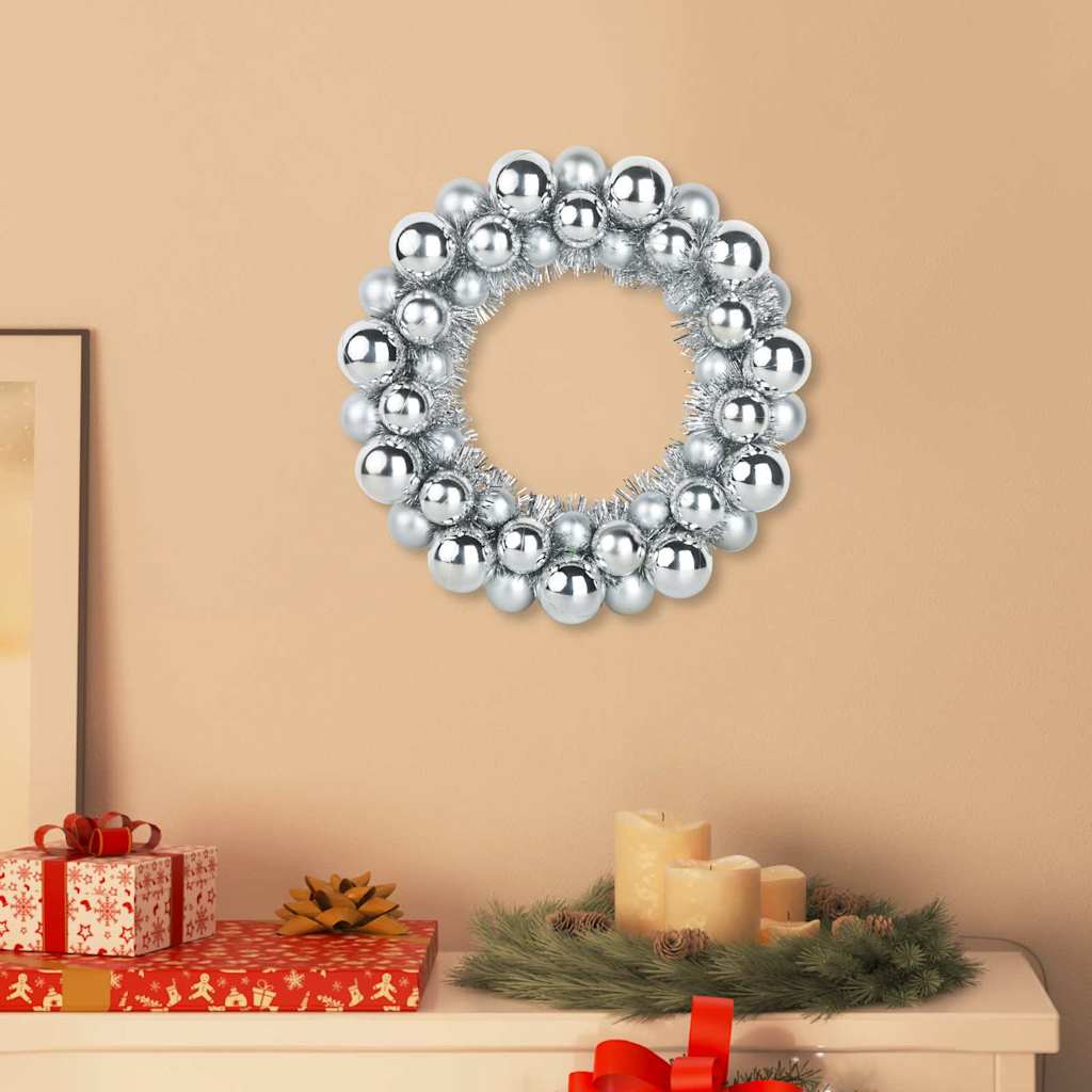 Corone di Palline di Natale 2 pcs Argento 33 x 33 x 7 cm