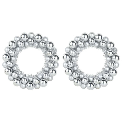 Corone di Palline di Natale 2 pcs Argento 33 x 33 x 7 cm | homemem39