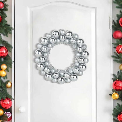 Corone di Palline di Natale 2 pcs Argento 33 x 33 x 7 cm | homemem39