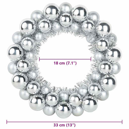 Corone di Palline di Natale 2 pcs Argento 33 x 33 x 7 cm | homemem39