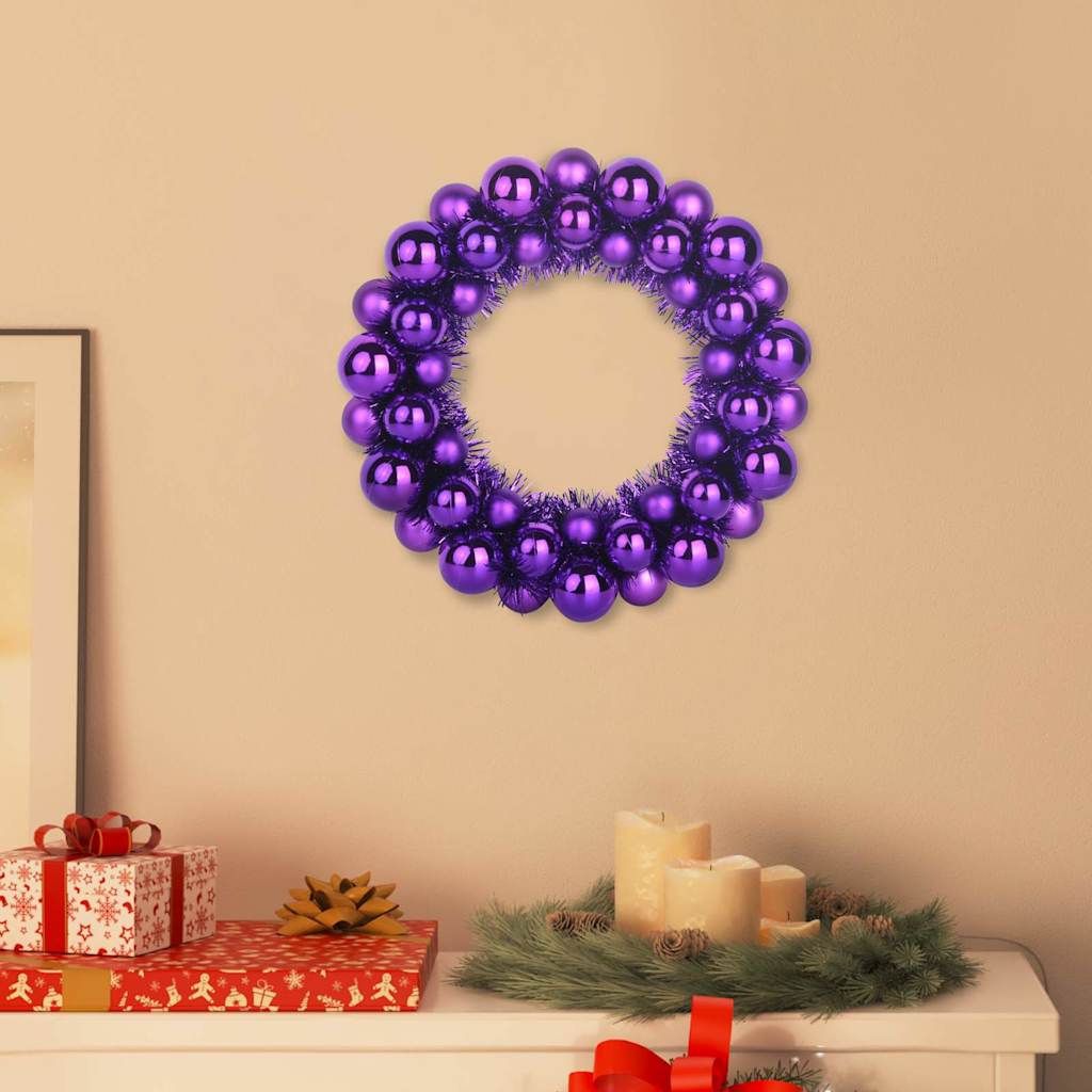 Corone di Palline di Natale 2 pcs Lillà 33 x 33 x 7 cm | homemem39