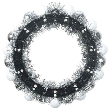 Corone di Palline di Natale 2 pcs Bianco e Argento | homemem39