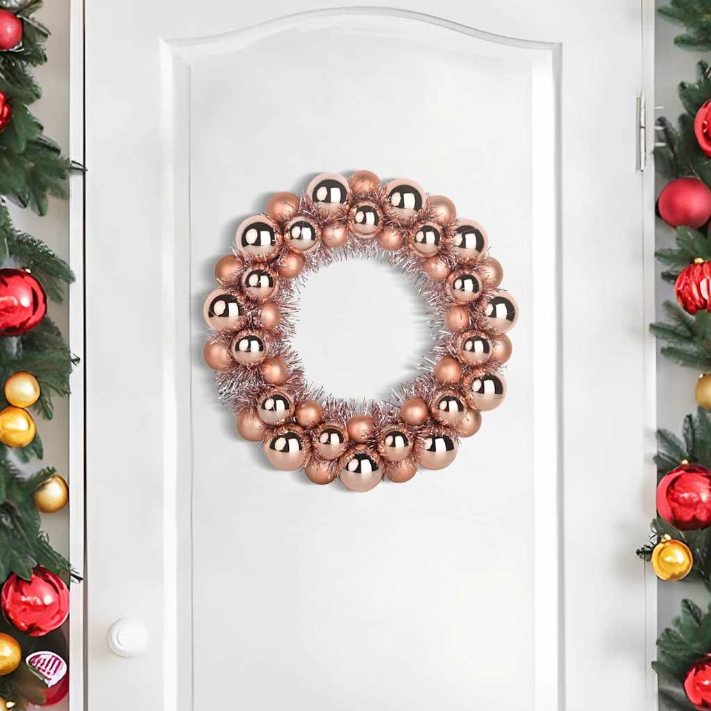 Corone di Palline di Natale 2 pcs Oro rosa 33 x 33 x 7 cm | homemem39