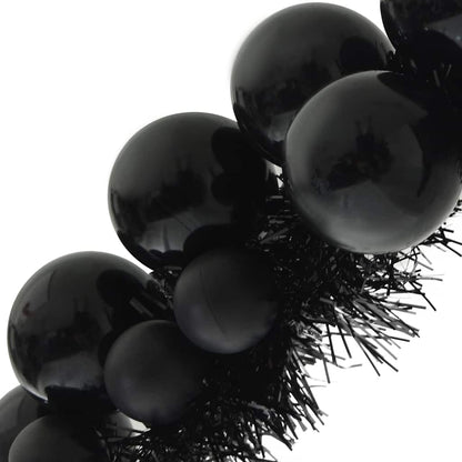 Ghirlanda di Palline di Natale Nero 186 cm Polistirolo | homemem39