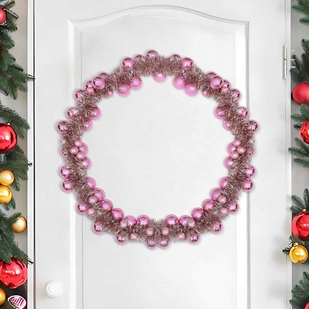 Ghirlanda di Palline di Natale Rosa 186 cm Polistirolo | homemem39