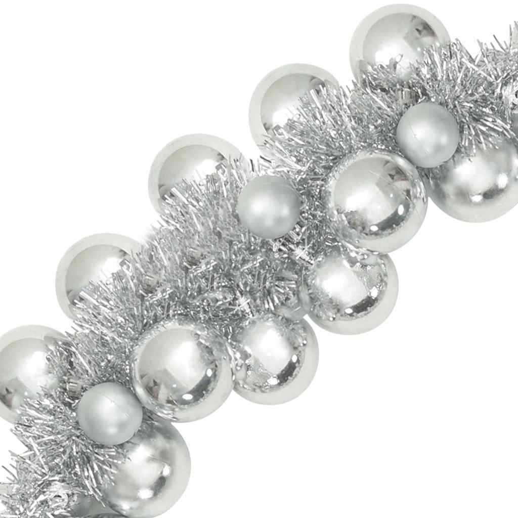 Ghirlanda di Palline di Natale Argento 186 cm Polistirolo | homemem39