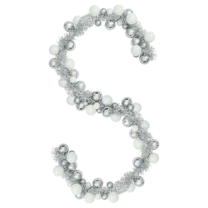 Ghirlanda di Palline di Natale Bianco e Argento 186 cm | homemem39