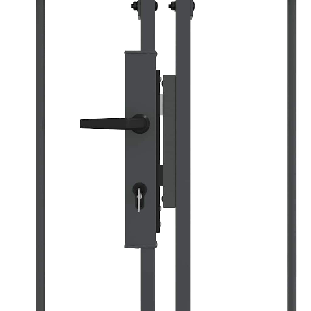 Cancello da Giardino con Parte Superiore Arcuata Grigio