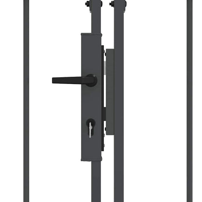 Cancello da Giardino con Parte Superiore Arcuata Grigio