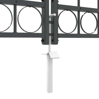 Cancello da Giardino con Parte Superiore Arcuata Grigio