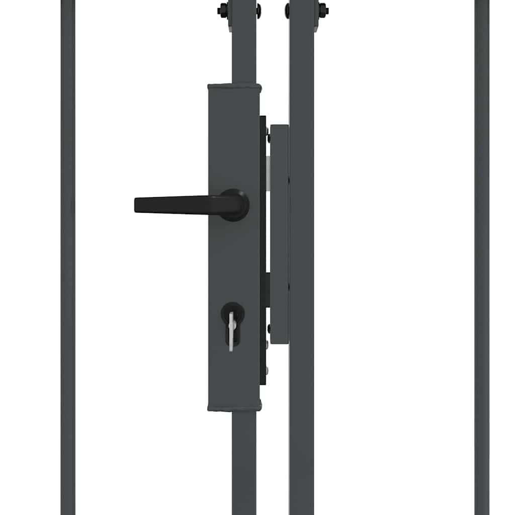 Cancello da Giardino con Parte Superiore Arcuata Grigio