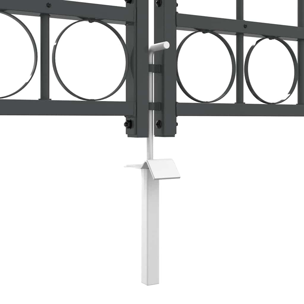 Cancello da Giardino con Parte Superiore Arcuata Grigio