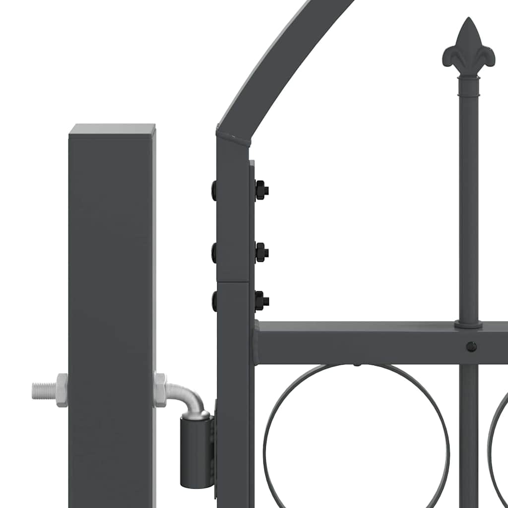 Cancello da Giardino con Parte Superiore Arcuata Assen Grigio | homemem39