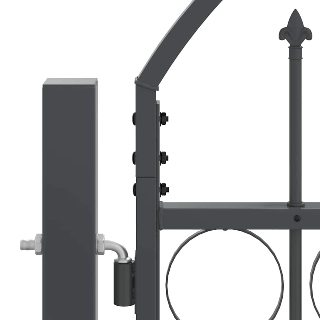 Cancello da Giardino con Parte Superiore Arcuata Assen Grigio | homemem39