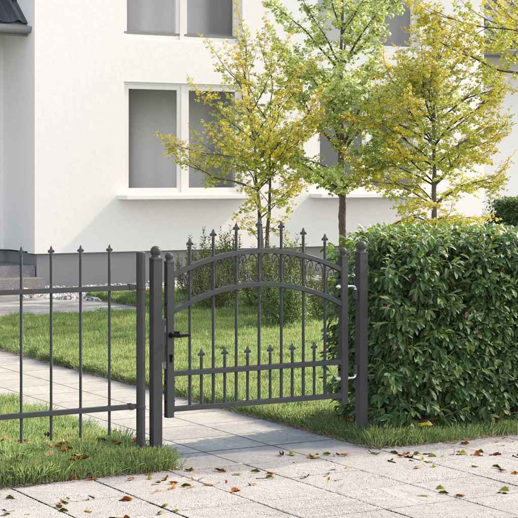 Cancello con Punta a Lancia KAMPEN 103 x 75 cm Acciaio Grigio | homemem39