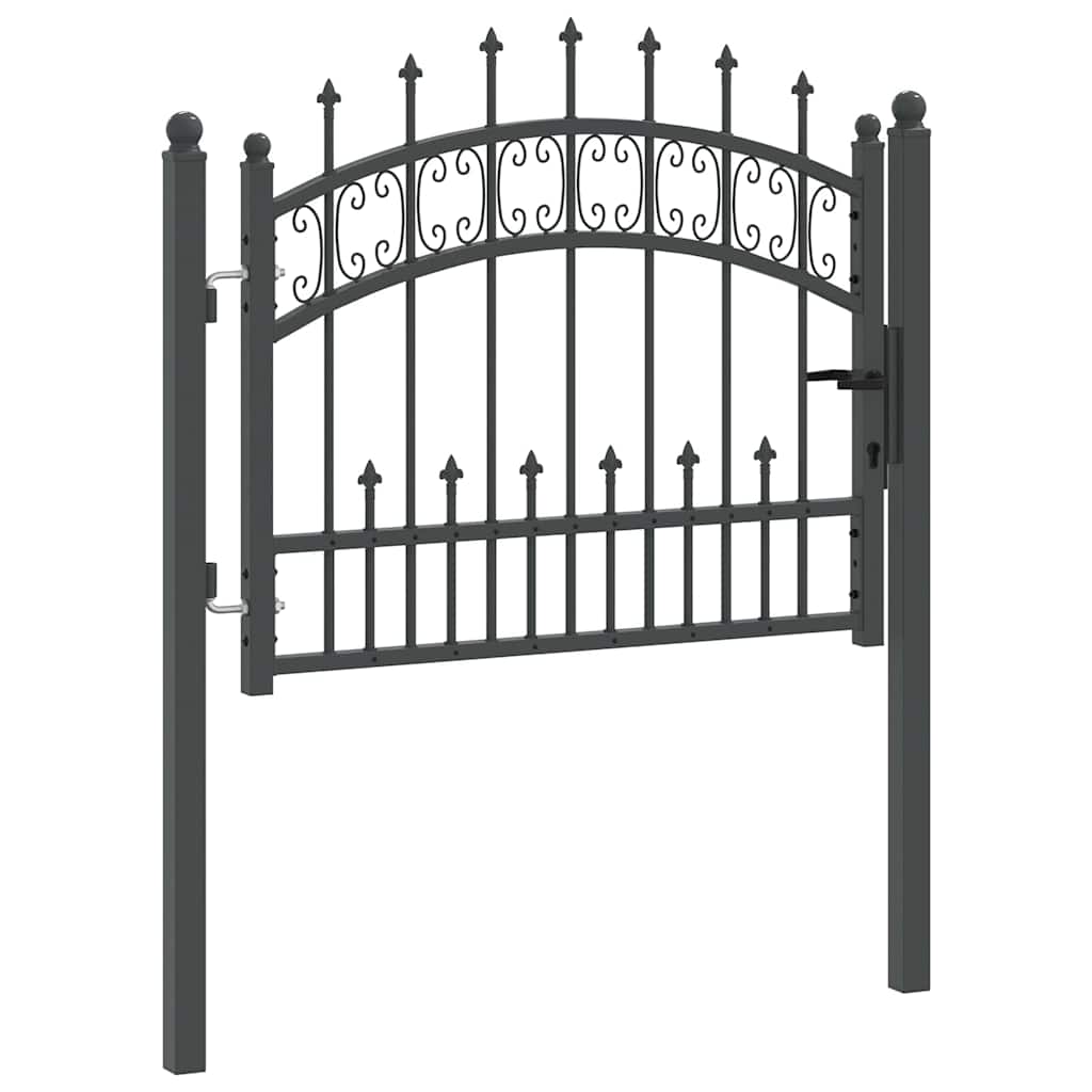 Cancello con Punta a Lancia KAMPEN 103 x 75 cm Acciaio Grigio | homemem39