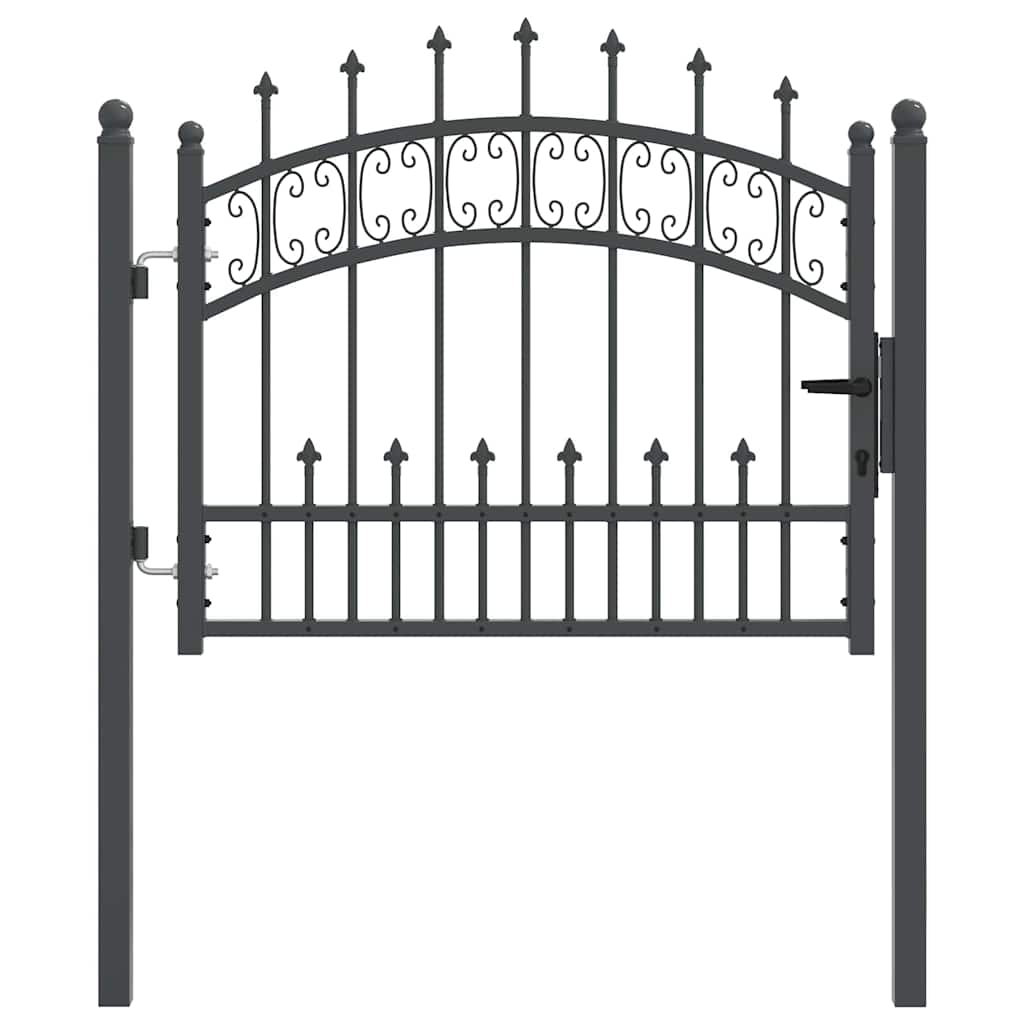 Cancello con Punta a Lancia KAMPEN 103 x 75 cm Acciaio Grigio | homemem39