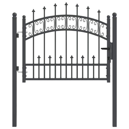 Cancello con Punta a Lancia KAMPEN 103 x 75 cm Acciaio Grigio | homemem39
