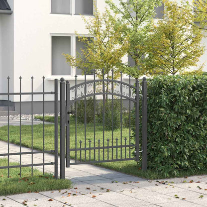 Cancello con Punta a Lancia KAMPEN 103 x 100 cm Acciaio Grigio | homemem39