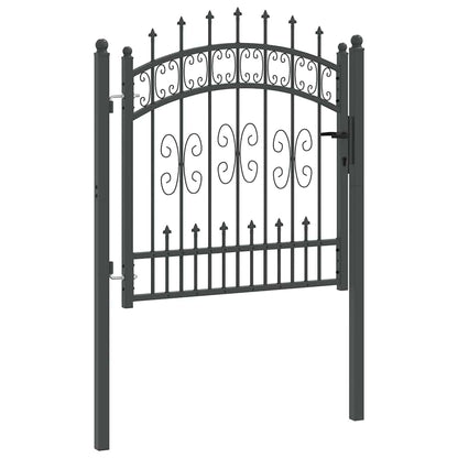 Cancello con Punta a Lancia KAMPEN 103 x 100 cm Acciaio Grigio | homemem39