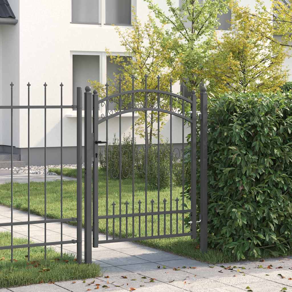 Cancello con Punta a Lancia KAMPEN 103 x 175 cm Acciaio Grigio | homemem39