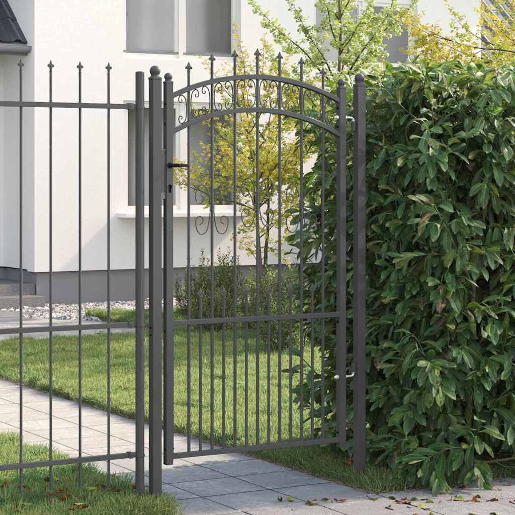 Cancello con Punta a Lancia KAMPEN 103 x 175 cm Acciaio Grigio | homemem39