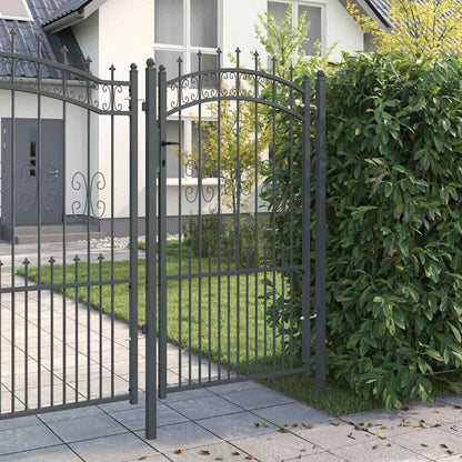 Cancello con Punta a Lancia KAMPEN 103 x 175 cm Acciaio Grigio | homemem39