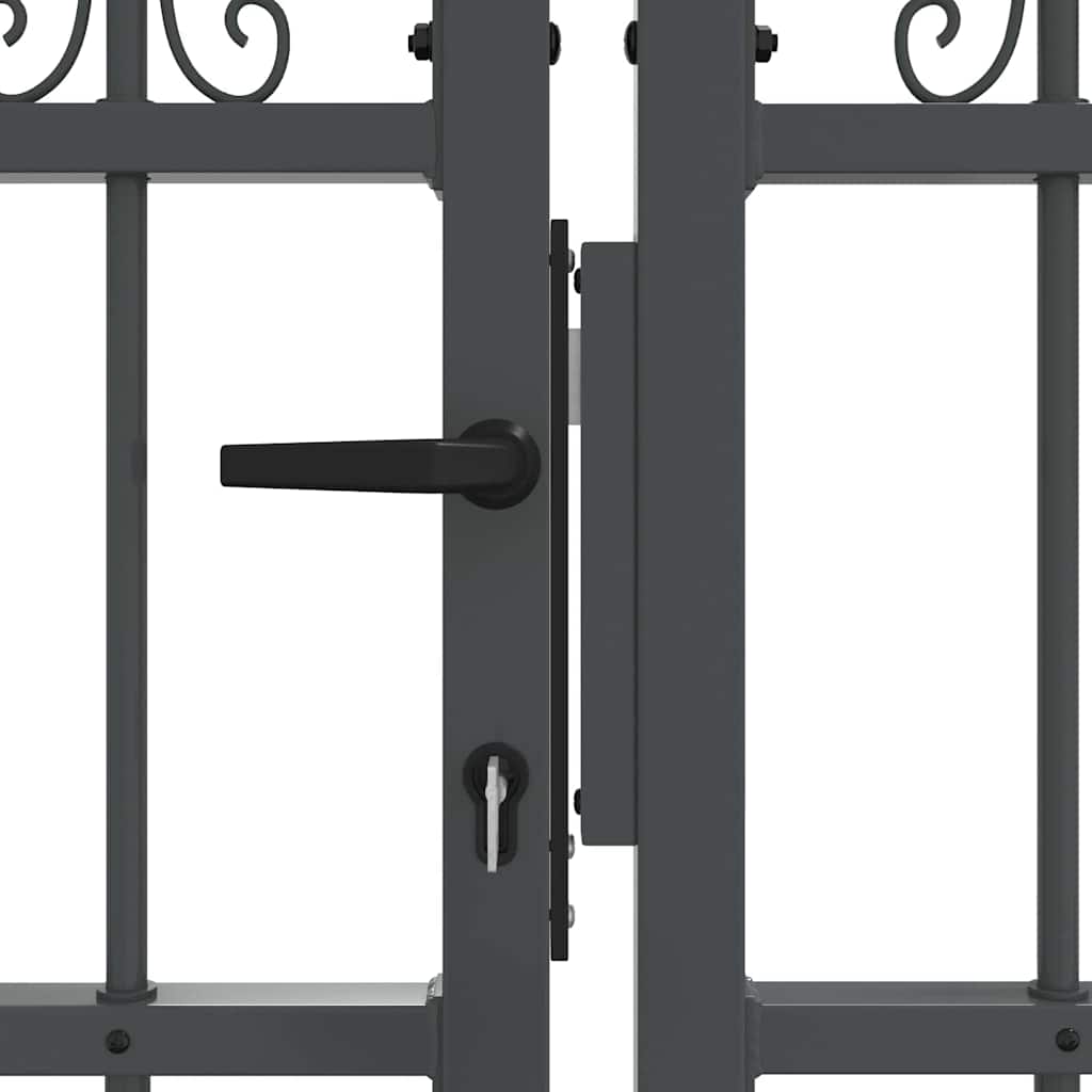 Cancello con Punta a Lancia KAMPEN 404 x 75 cm Acciaio Grigio | homemem39