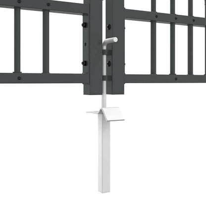 Cancello con Punta a Lancia KAMPEN 404 x 75 cm Acciaio Grigio | homemem39
