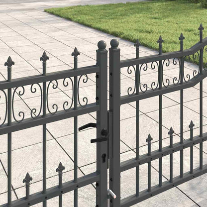 Cancello con Punta a Lancia KAMPEN 404 x 75 cm Acciaio Grigio | homemem39