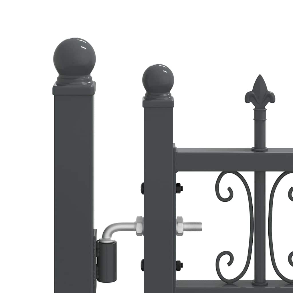 Cancello con Punta a Lancia KAMPEN 404 x 100 cm Acciaio Grigio | homemem39