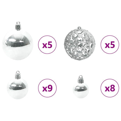 Set di Palle di Natale 61 pz 150 LED Bianco caldo Ø 6 cm | homemem39