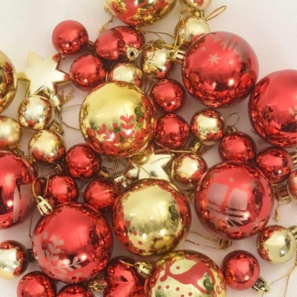 Set di Palle di Natale 40 pcs Oro e Rosso Plastica | homemem39