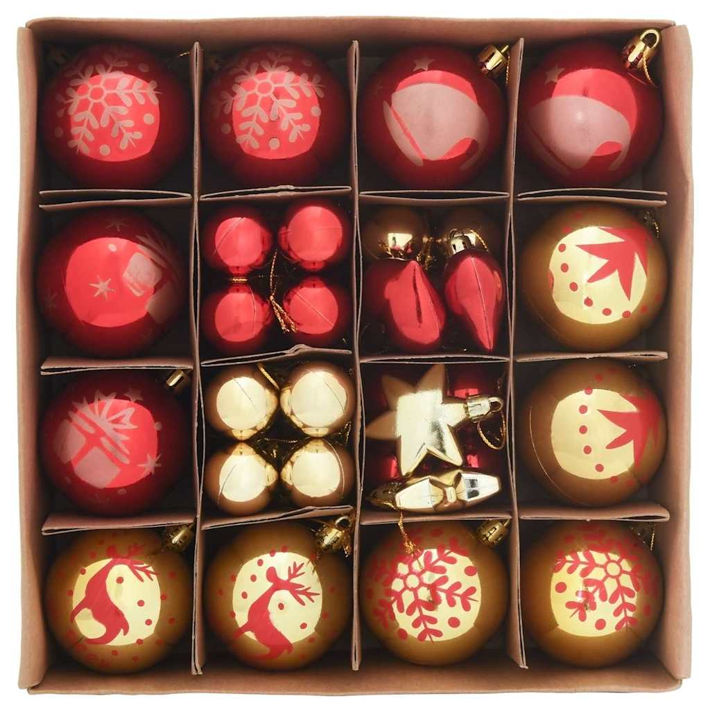 Set di Palle di Natale 40 pcs Oro e Rosso Plastica | homemem39