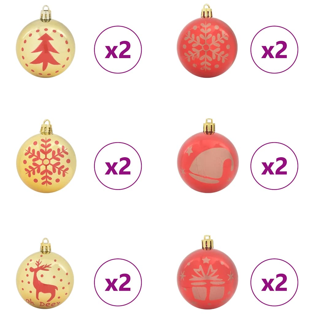 Set di Palle di Natale 40 pcs Oro e Rosso Plastica | homemem39
