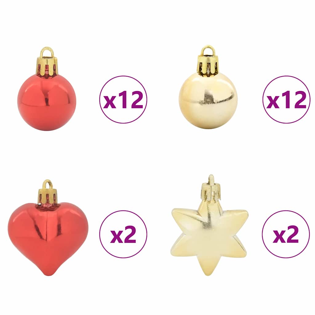 Set di Palle di Natale 40 pcs Oro e Rosso Plastica | homemem39