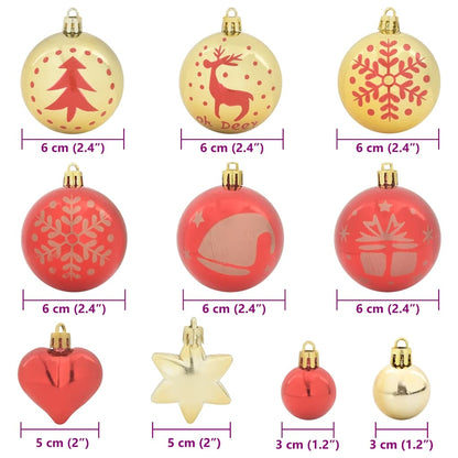 Set di Palle di Natale 40 pcs Oro e Rosso Plastica | homemem39