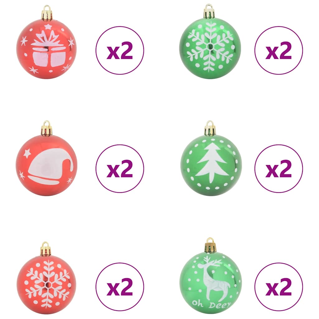 Set di Palle di Natale 40 pcs Rosso e Verde Plastica | homemem39