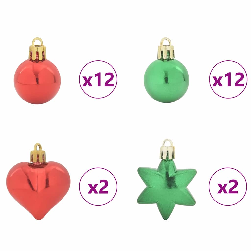 Set di Palle di Natale 40 pcs Rosso e Verde Plastica | homemem39