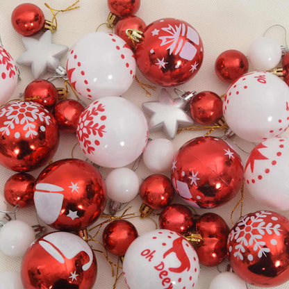 Set di Palle di Natale 40 pcs Rosso e Bianco Plastica | homemem39