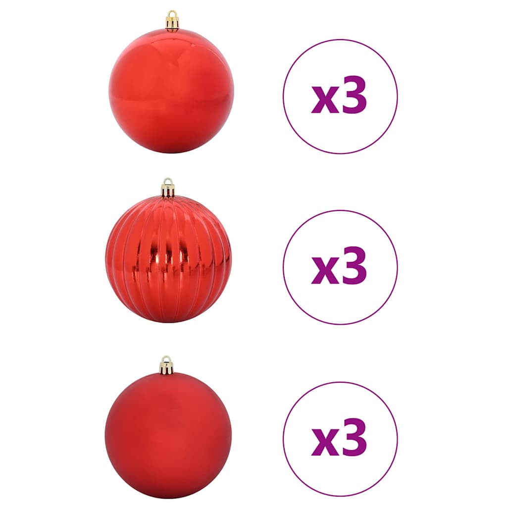 Set di palline di Natale XL 9 pz Rosso Plastica | homemem39