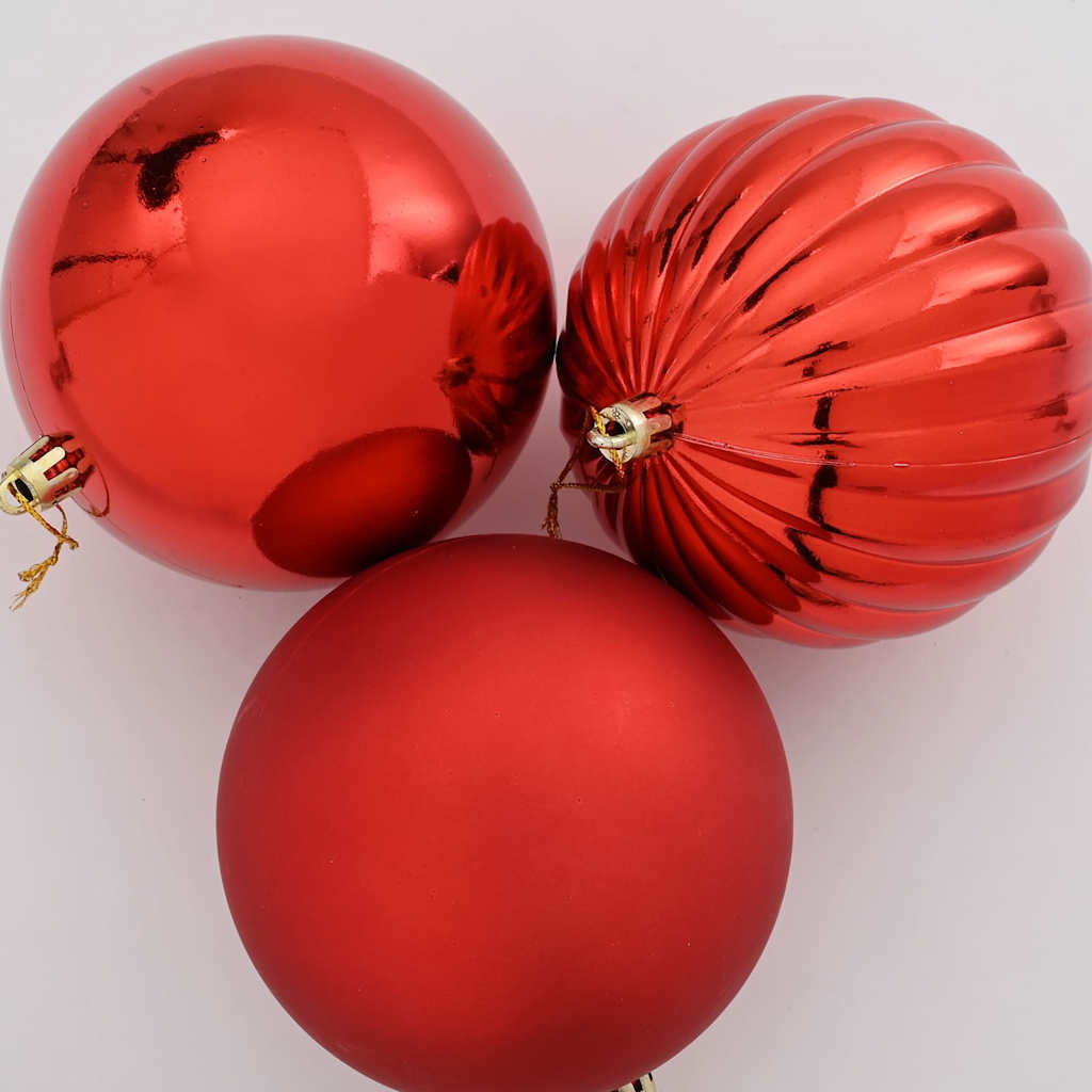 Set di palline di Natale XXL 3 pz Rosso Plastica | homemem39