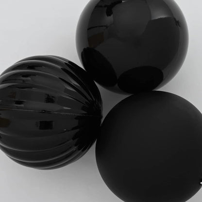 Set di palline di Natale XL 15 pz Nero Plastica