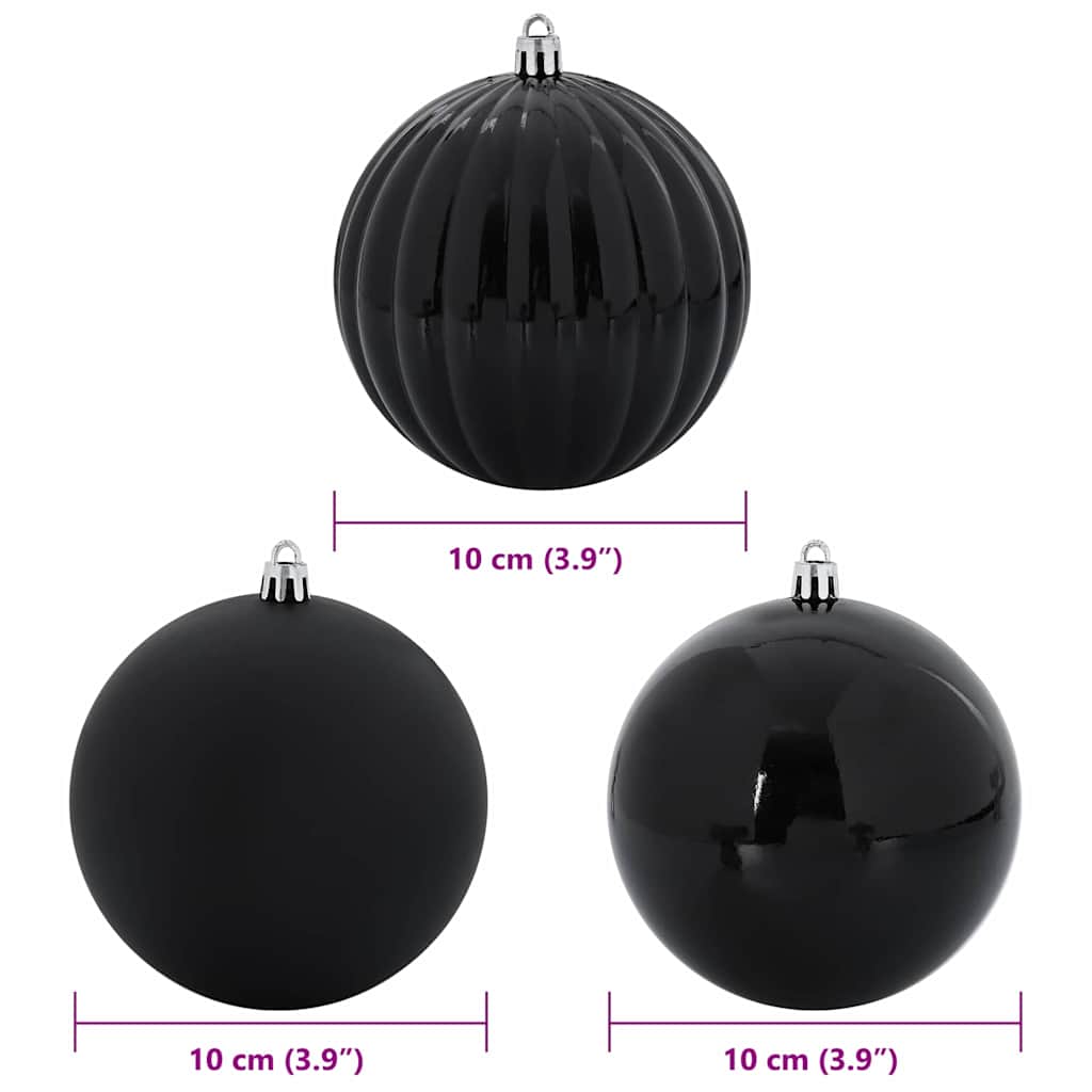 Set di palline di Natale XL 15 pz Nero Plastica