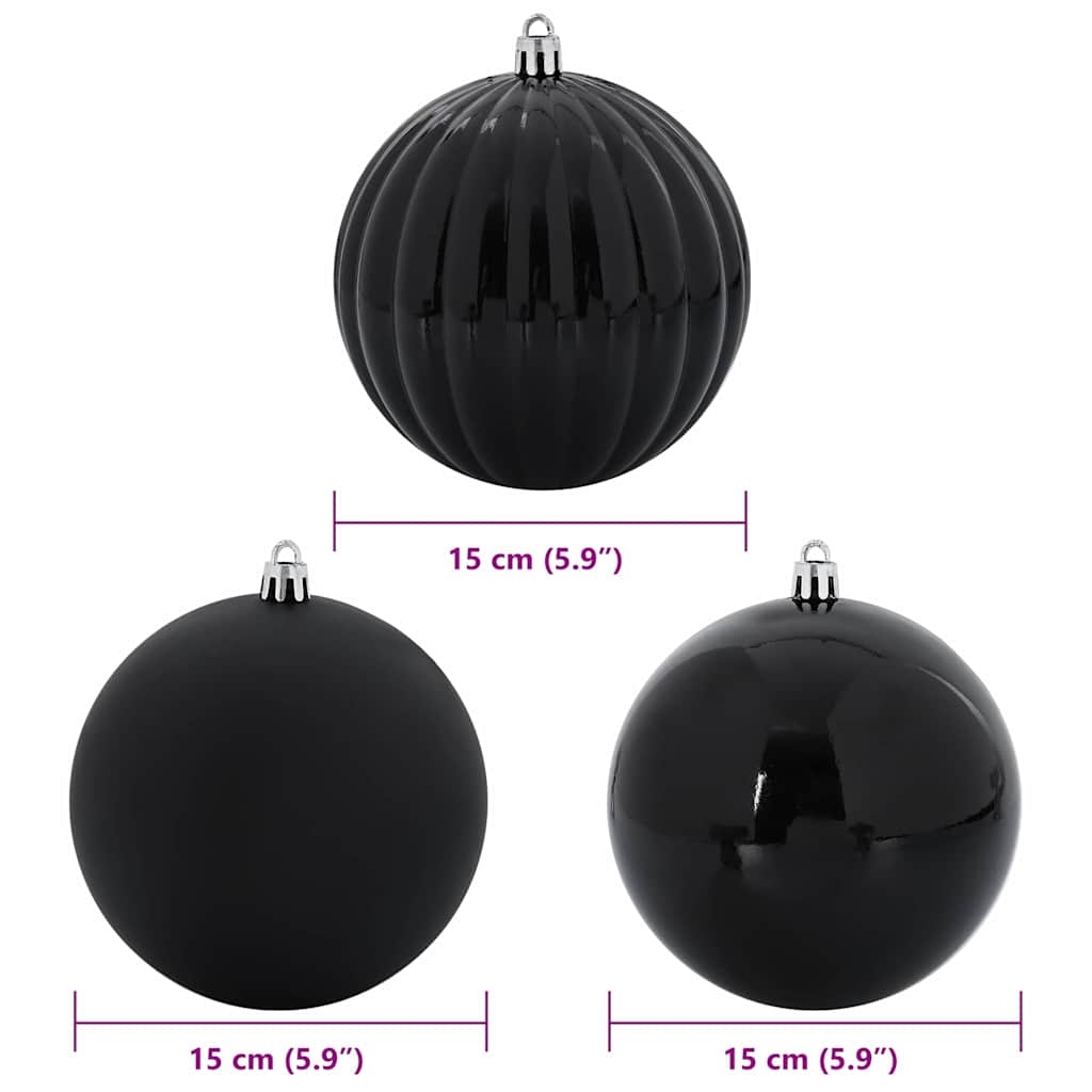 Set di Palline di Natale XL 9 pz Nero Plastica | homemem39