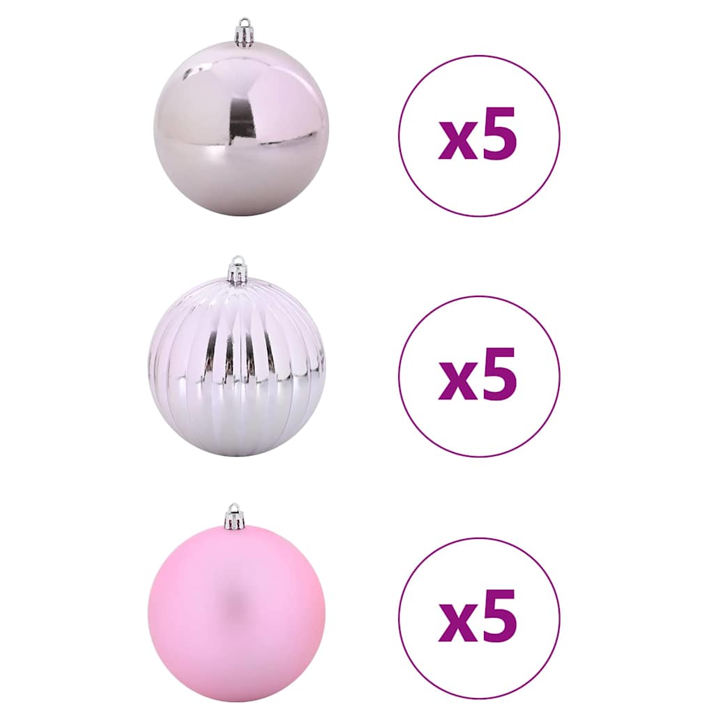 Set di Palline Natalizie XL 15 pz Rosa Plastica | homemem39