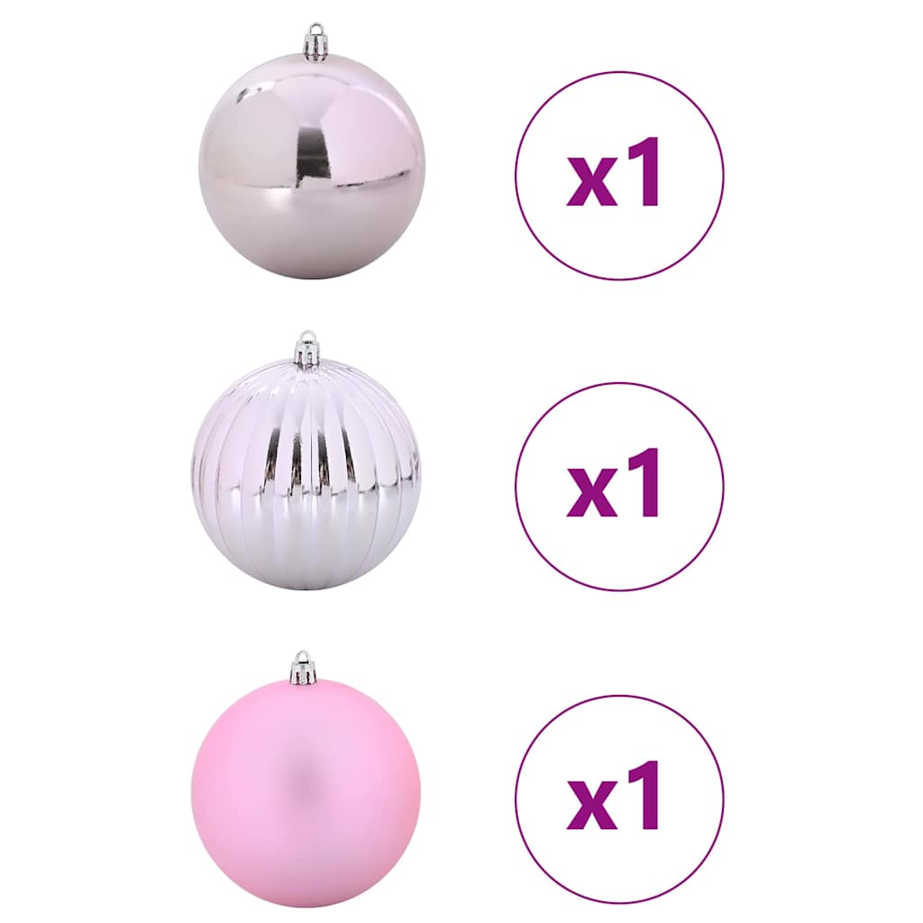 Set di palline di Natale XXL 3 pcs Rosa Plastica