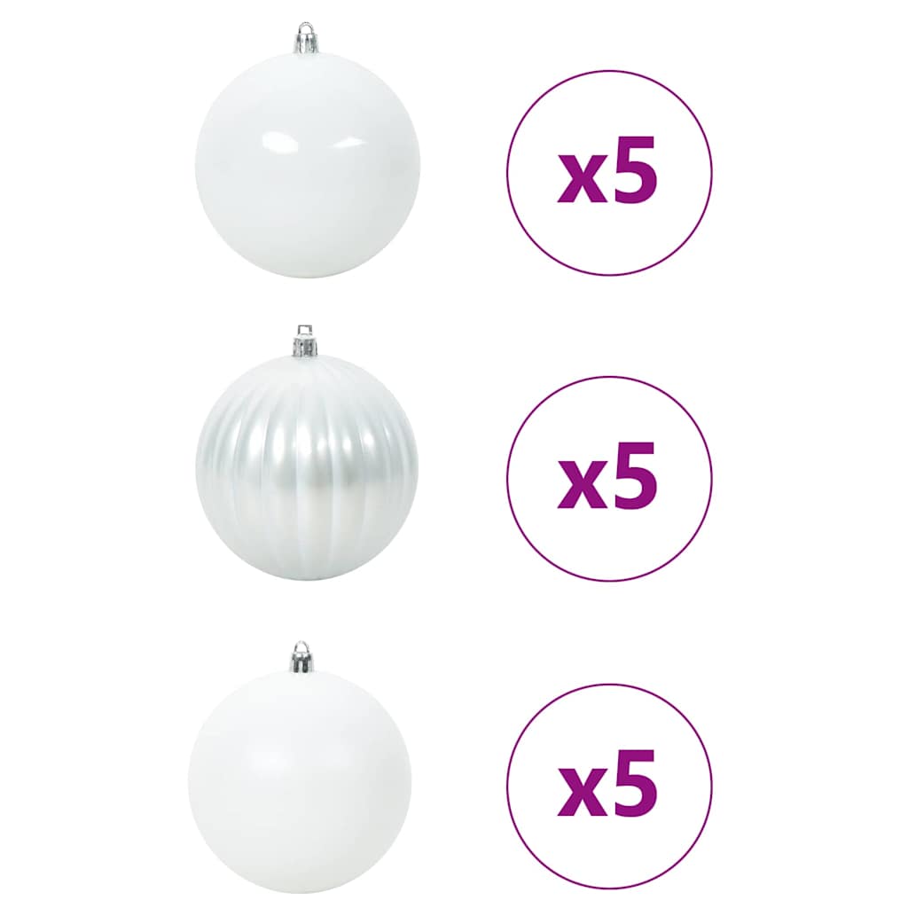 Set di palline di Natale XL 15 pz Bianco Plastica | homemem39
